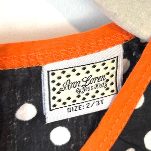 Ann Loren Girl's Halloween Cotton Polka Dot Ruffle Dress in Size‎ 2/3T - Picture 7 of 9